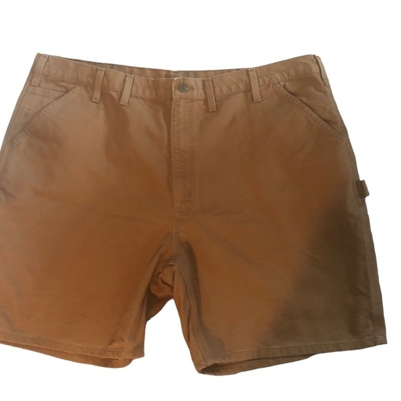 Carhartt Rugged Canvas 100% Cotton Carpenter Cargo Work Short Sz. 44 Brown - Picture 2 of 6